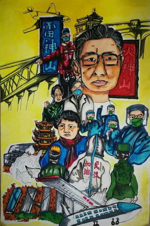 Hechi children create art to support virus fight