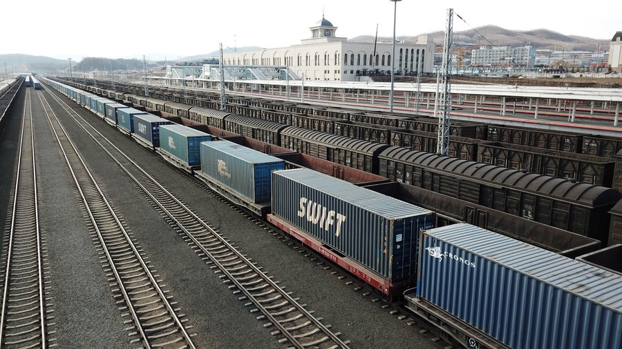 north china ports bustle with china-europe freight trains - brsn